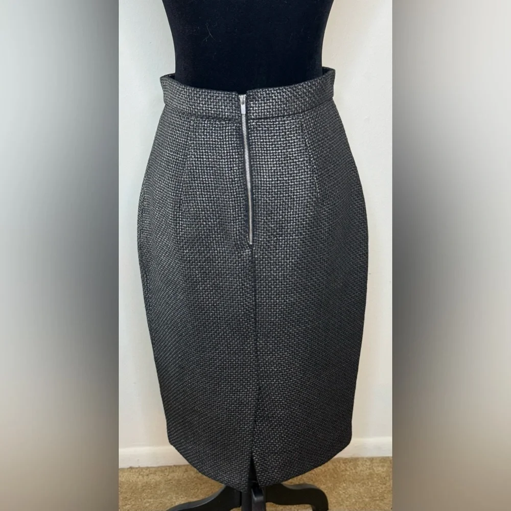 Banana Republic Dark Gray preppy Tweed Look pencil skirt lined zipper back 2 EC - Picture 10 of 10